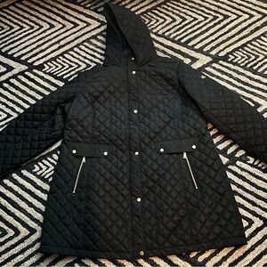 Ralph Lauren Black Quilted Jacket with Gold Logo
